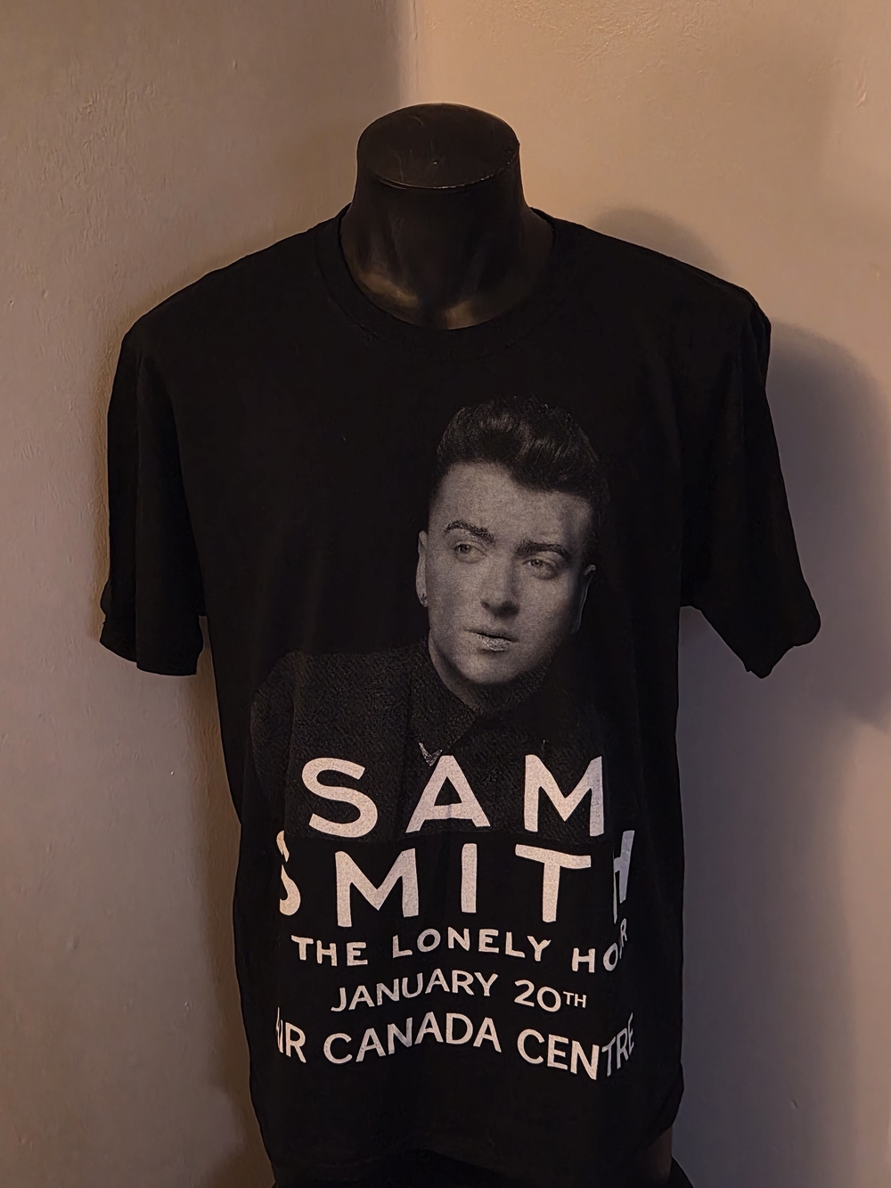 Sam Smith In the Lonely Hour North American Tour Graphic T-Shirt Black Size L
